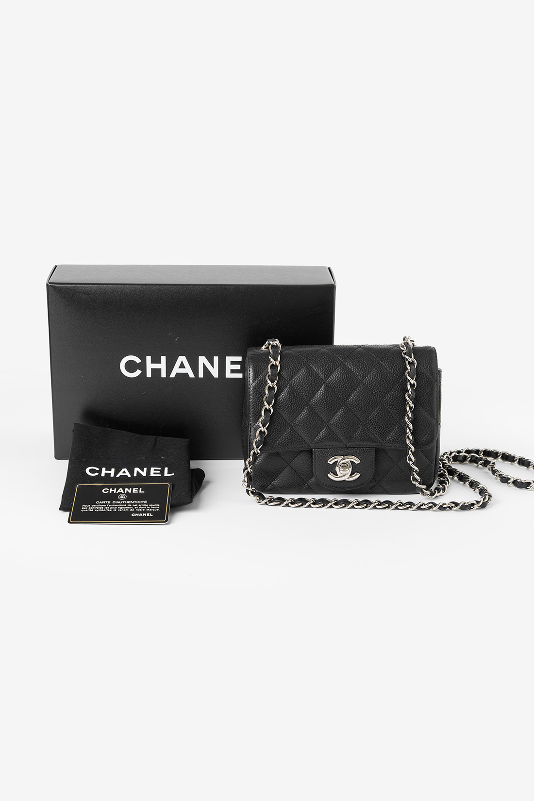 chanel classic single flap square caviar shw